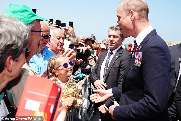 The Prince of Wales visited the D-Day museum in Arromanches, which lies above Gold Beach, one of the stretches of coast that was targeted during the Normandy landings