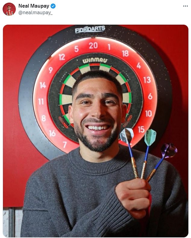 Maupay previously mocked James Maddison after he was dropped from the squad by England, posting a photo of him holding darts.