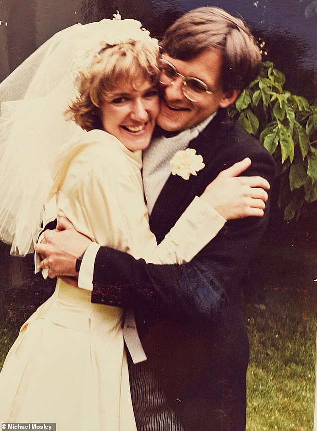 Dr Mosley with his wife Clare on their wedding day in 1987 nearly 40 years ago