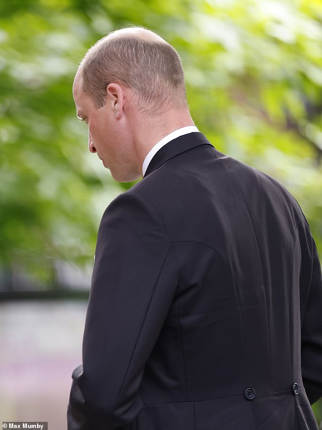 Prince William arriving at the Duke of Westminster's society wedding to Olivia