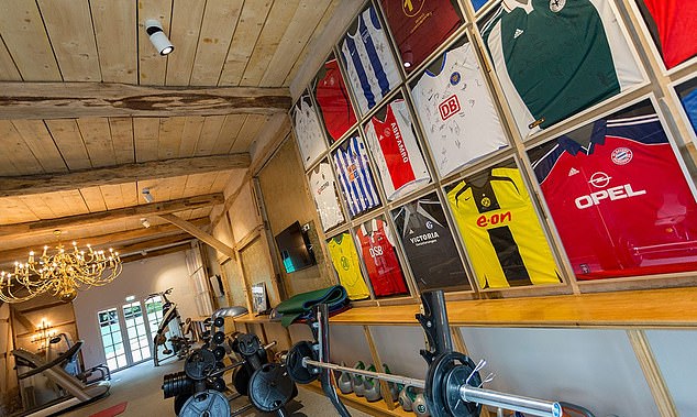 The resort is popular with athletes and its gym walls are lined with signed and used shirts