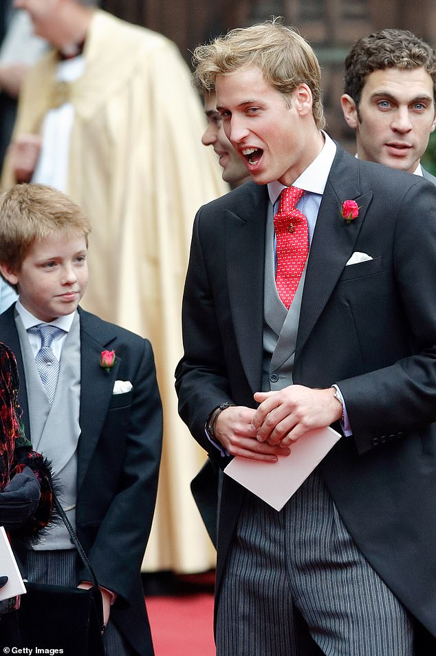 Prince William and the Duke as a young boy at the wedding of Edward van Cutsem and Lady Tamara Grosvenor