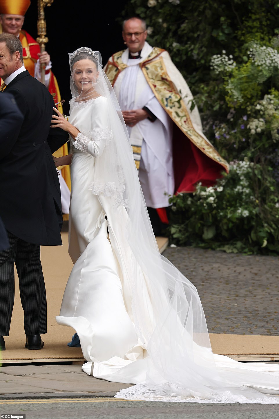 Olivia Henson arrives at her wedding to the The Duke of Westminster