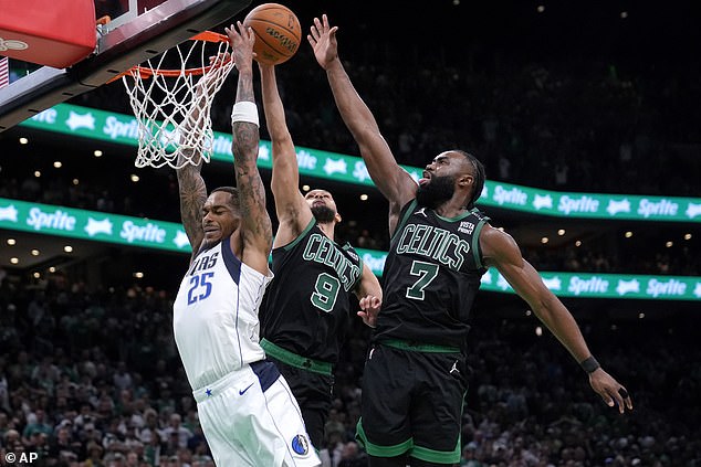 PJ Washington (pictured) was the only Mavs starter with a positive net rating in double digits