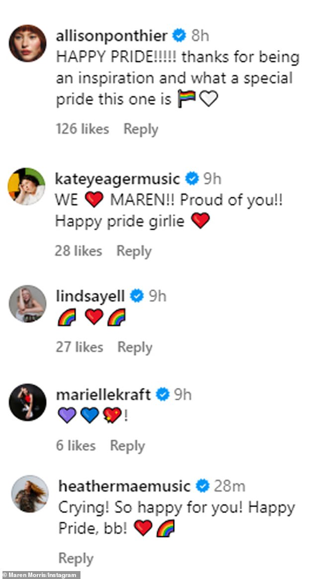 Maron received supportive comments from her current opening artist, Alison Ponthier, as well as fellow singers Kate Yeager, Lindsay Ell, Marielle Craft and Heather May
