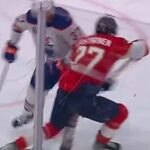 Oilers star Warren Foegele is ejected from Stanley Cup Game 2 for brutally kneeing Panthers’ Eetu Luostarinen with the dirty hit sparking mass brawl