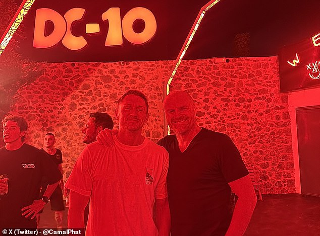 Sean Dyche parties with music duo CamelPhat in Ibiza nightclub DC10 – as fans label Everton boss as ‘the man’ and ‘would love to know what his voice sounds like the morning after a sesh