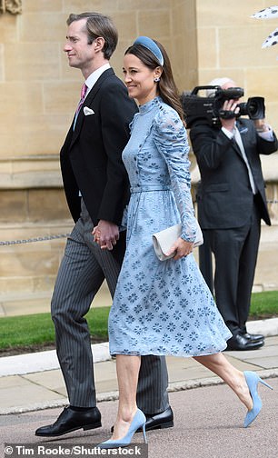 Pippa Middleton wore a £480 'Azure' hairband to a royal wedding in 2019