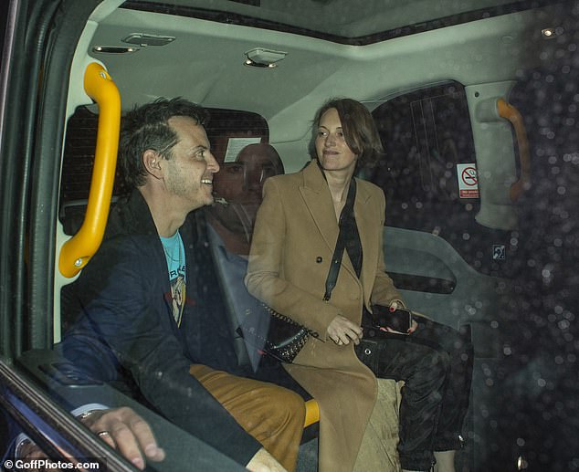 Phoebe later left the restaurant in a black cab with her Fleabag co-star Andrew Scott, who couldn't stop smiling after the fun night out