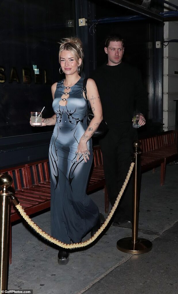 Lottie Moss’ debuts new boyfriend and a new look! Model steps out with Evan Campbell as she slips into sexy bodycon dress for Mayfair launch – after removing her face tattoo