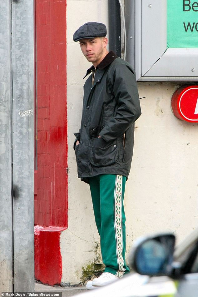 Nick Jonas is seen for the first time on the set of musical comedy Power Ballad in County Dublin as his character is mobbed by excitable fans