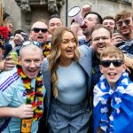 Laura Woods joins the Tartan Army party! ITV presenter touches down at the Euros to lead coverage of tonight’s first game in Munich… but not before joining in with Scotland fans’ cheers!