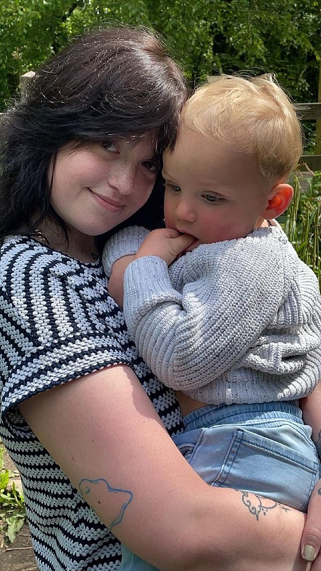 Lucy Nicholls, 20, returned to antidepressants  a year after she stopped taking them following the birth of her son Mason, now three