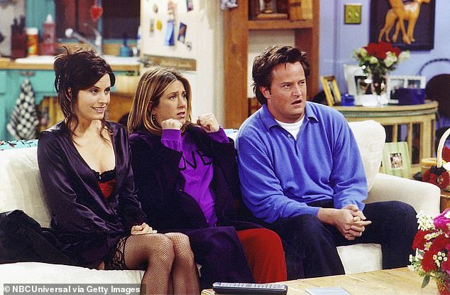 The cast has recently reconnected after Matthew Perry, who played Chandler Bing, died in October at age 53; Cox, Aniston and Perry were seen together in 2002