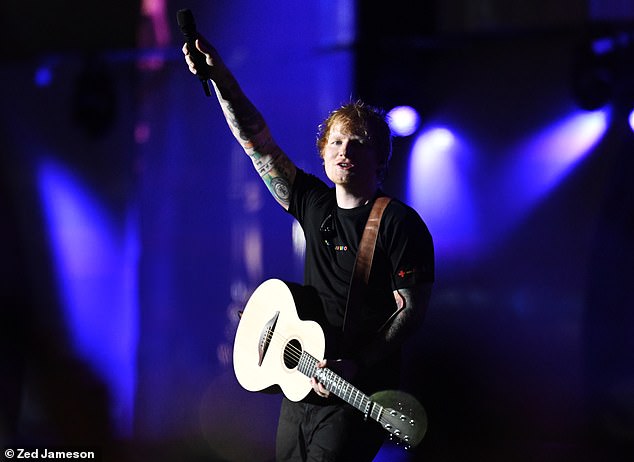 Ed Sheeran is named UK’s most played artist for the SEVENTH time as singer-songwriter beats Taylor Swift, Dua Lipa and Harry Styles to top spot in Brit-dominated chart