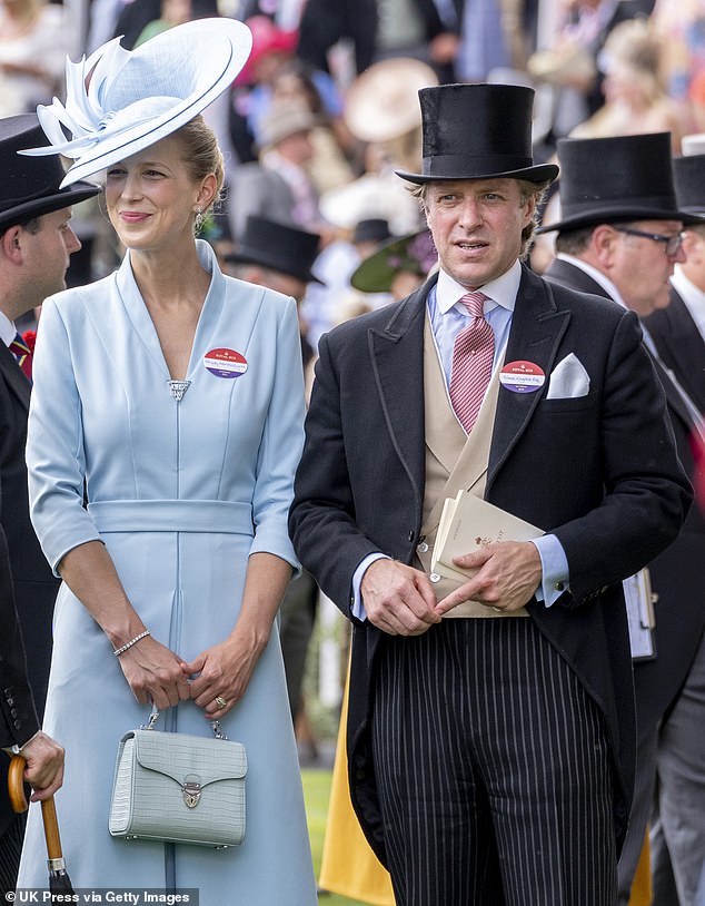 Lady Gabriella Windsor and her late husband Thomas Kingston at Royal Ascot in 2023; grieving Lady Gabriella will return to the event today supported by members of the royal family as she joins them for the first time in the carriage procession