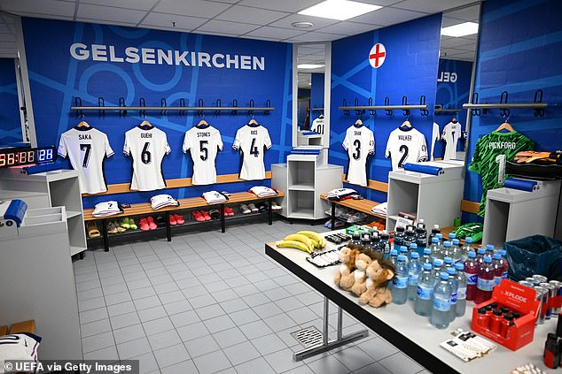 This is what the England dressing room looked like two hours before their Euro 2024 opener against Serbia