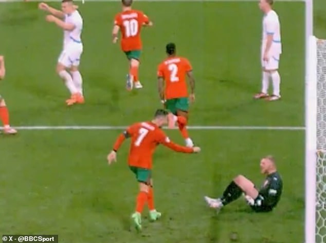 Cristiano Ronaldo branded as ‘classless’ by fans after TAUNTING Czechia’s goalkeeper and a midfielder… as Portugal score last-gasp winner to kickstart Euro 2024 campaign