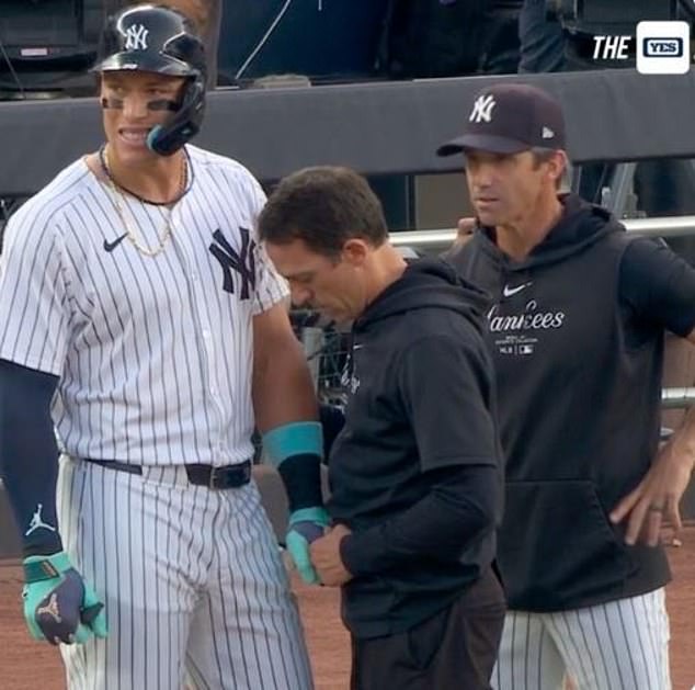 Judge did not come onto the field after treatment, but Trent Grisham came on as a pinch-hitter