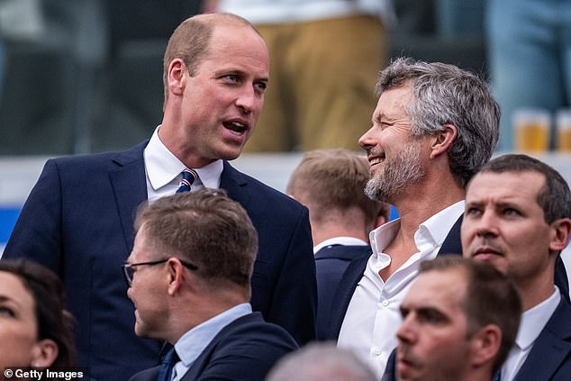 William appeared to be joking with the Danish royal family, while he was also pictured smiling during the conversation. William and Frederick are often seen as leading parallel lives, both born heirs and having a younger brother together.