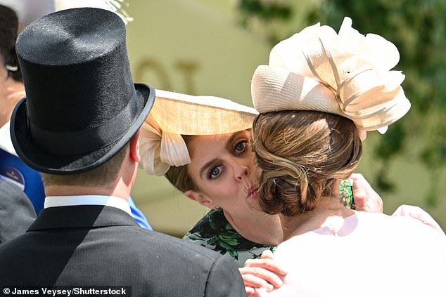 And it seems Peter's family are keen on his new romance, as his cousin Princess Beatrice was also snapped giving her a warm hug and kiss on greeting