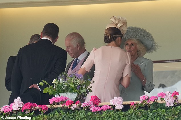 Camilla and Harriet appeared to be in deep conversation as they chatted with one another today