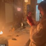 Taylor Swift wields fire extinguisher as she bravely puts out kitchen blaze during songwriting session with Gracie Abrams: ‘I think we’re gonna die!’