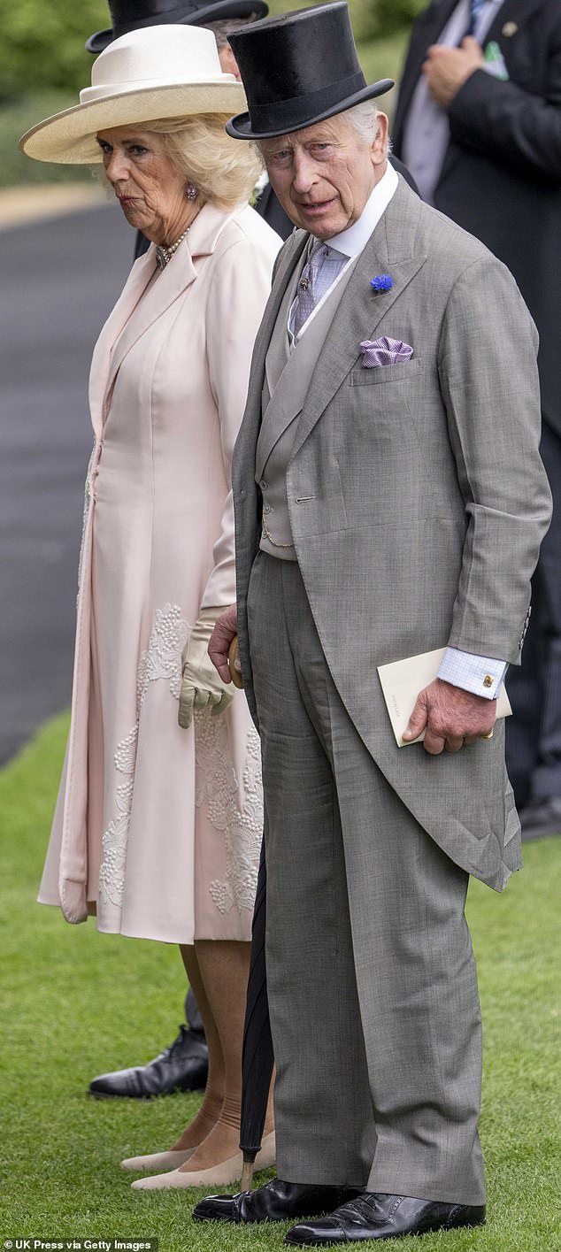 Dapper: The King and Queen look stylish on the final day of Royal Ascot in Berkshire today