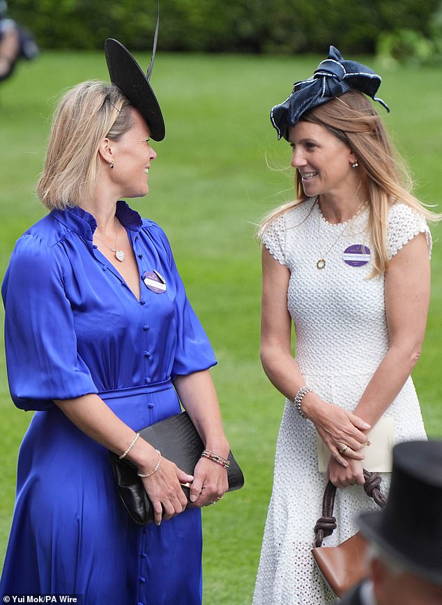 Mrs Dominic Spencer-Churchill (pictured right) attended day five of Royal Ascot on Saturday