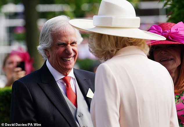 Happy Days for the Queen! Camilla meets Henry Winkler at Royal Ascot as King Charles leads this year’s last procession – after only missing one day of the event due to his ongoing cancer treatment