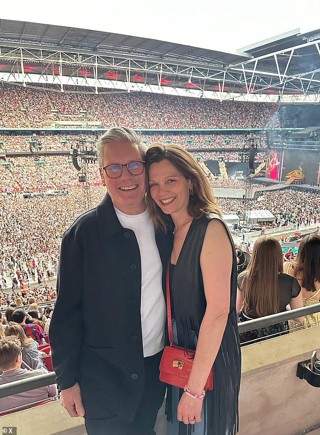 Sir Keir Starmer even tweeted that he took a 'Swift campaign pitstop' to enjoy the concert with his wife Victoria on Friday night