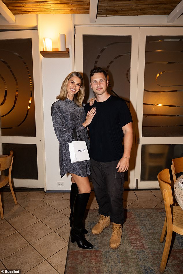 Model Natalie Roser and Home and Away star husband Harley Bonner look loved-up as they attend skincare launch in Sydney – after spending the start of their marriage living in different countries