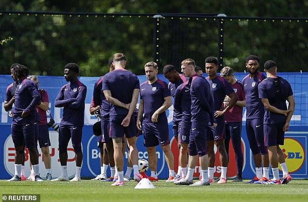 Monday's training session took place roughly 36 hours before England's match with Slovenia
