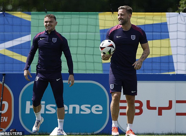Luke Shaw is BACK as all 26 members of Gareth Southgate’s England squad train together on the eve of their Euro 2024 Group C clash with Slovenia