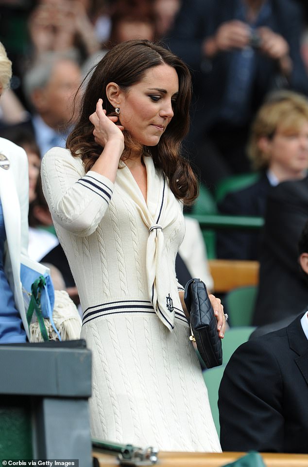 Kate joined her husband, Prince William, for the men's quarter-final match in 2012