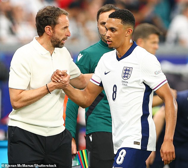 The England boss (left) has opted to play the Liverpool star (right) in midfield during England's opening Euro 2024 fixtures