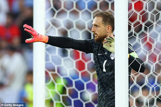 Slovenia goalkeeper Jan Oblak had no trouble playing among the goalkeepers.
