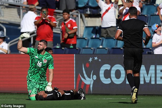 Copa America referee COLLAPSES in frightening scene during Canada-Peru game before being stretchered off with heat index exceeding 100 degrees