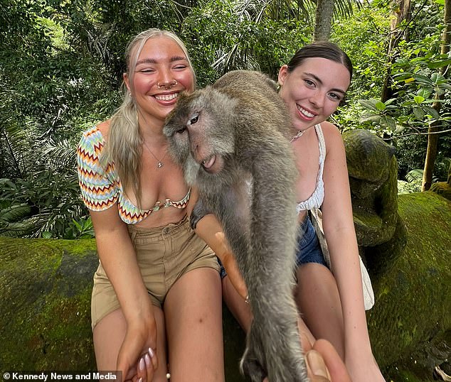 Ms Pipervent's friend Abbie Voriskey (left), 22, joined her on holiday in Bali but neither of them knew she had the deadly virus.