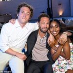 Jeremy Allen White lets his hair down with co-stars Ayo Edebiri and Ebon Moss-Bachrach as they attend The Bear season three premiere afterparty