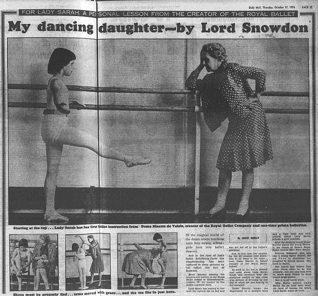 This Daily Mail report from October 1974 reveals Lady Sarah's ballet lessons
