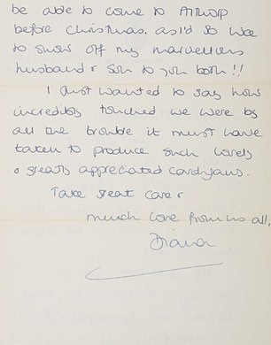 Second page of Diana's letter dated 25 September 1982