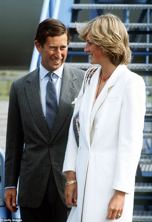 Charles and Diana arriving back at RAF Lossiemouth in Scotland after their honeymoon, September 1981