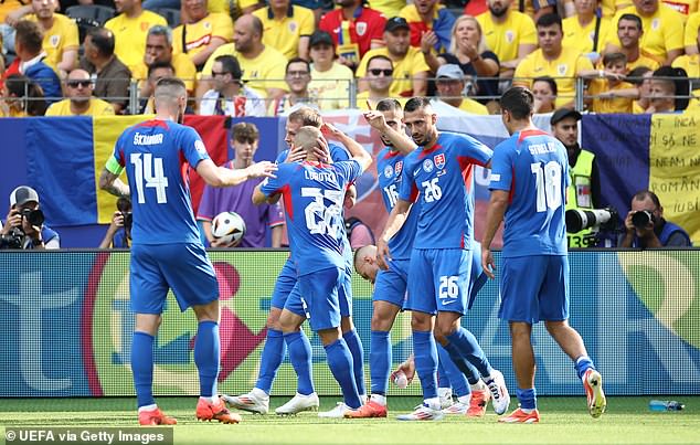 Slovakia finished third in its group behind Romania and Belgium, although all four teams were equal on four points
