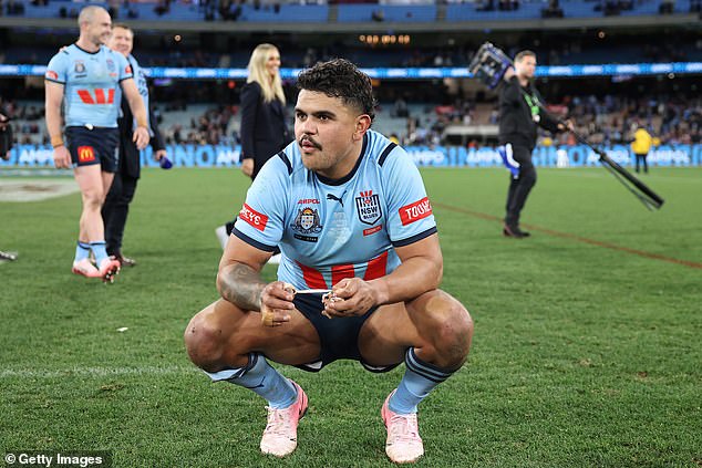 The Souths fullback was spotted enjoying the MCG atmosphere after playing a key role in the Blues' win over Queensland
