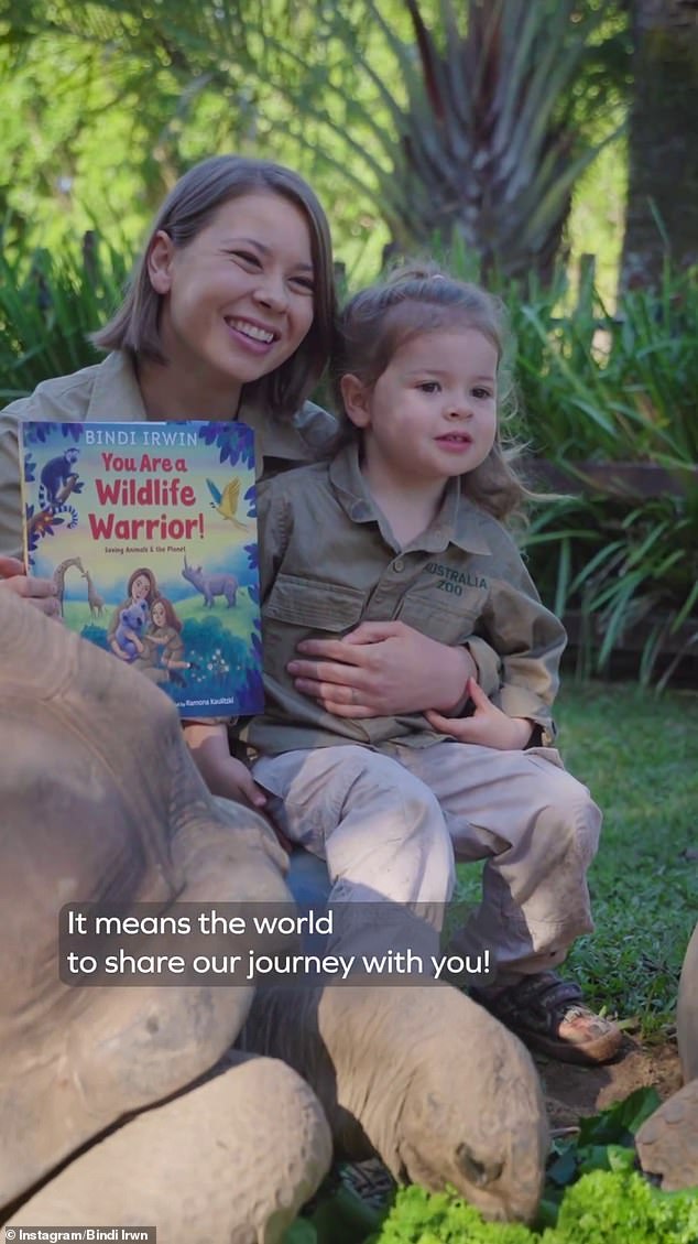 Sharing a cute clip with her followers, Bindi said: 'Today is one of the best days of my entire life. I'm officially going to share with you my new children's book, You Are A Wildlife Warrior! Wow! Amazing!'