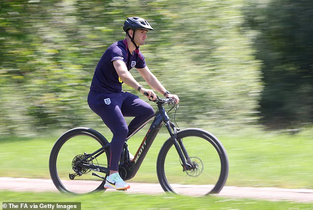 The England stars were enjoying some time off by going for a bike ride on Wednesday (Picture: Tom Heaton)