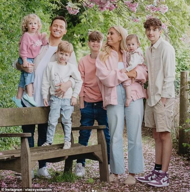 Stacey shares Zachary with ex-boyfriend Dean Cox, 16, Leighton with her ex-fiancé Aaron Burnham, 12, and Rex, two) and 16-month-old Belle with her husband Joe, 5 (all pictured)