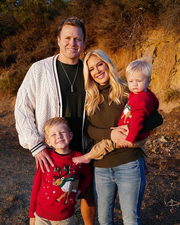 Heidi, pictured with her husband Spencer Pratt and their two sons Gunner, 6, and Ryker, 18 months, says she has been 'mom-shamed' by the racy photoshoot.