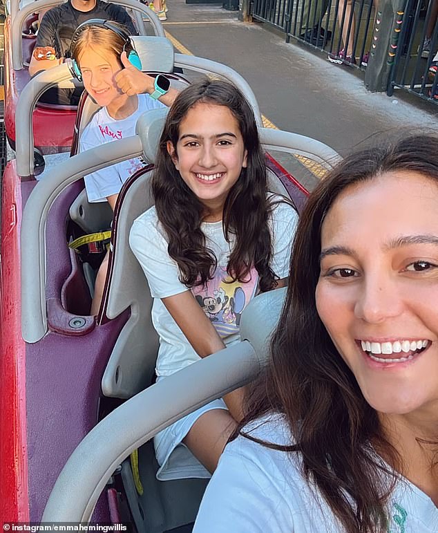 Emma also enjoyed a trip to a theme park with her girls